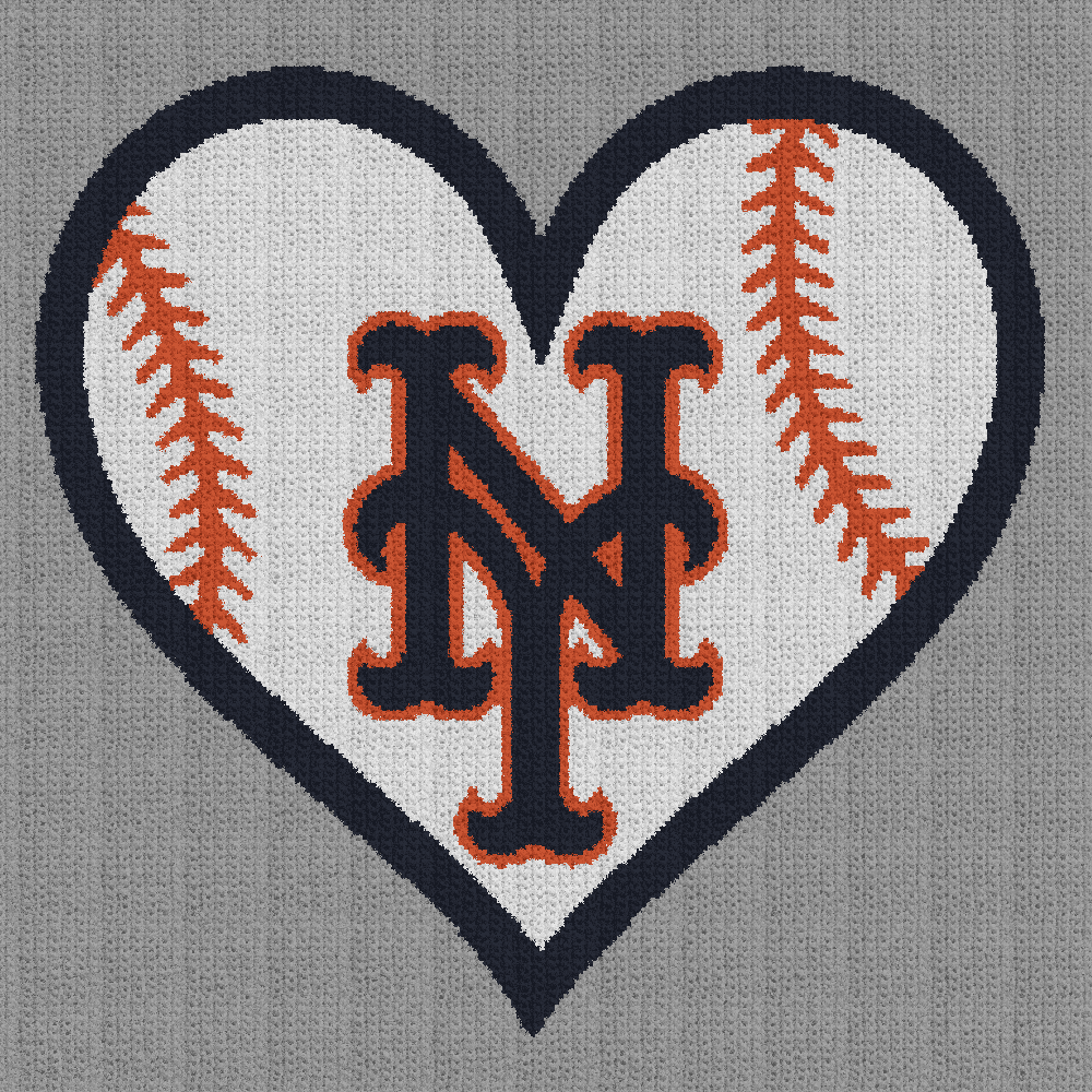 New York Mets Baseball Heart – Single Crochet Written Graphghan Pattern –  01 (220×220) - YarnLoveAffair.com, image size:1000x1000